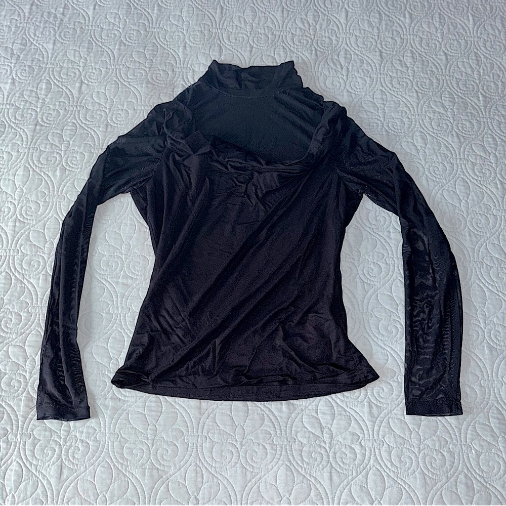 Black Mesh and Spandex Top